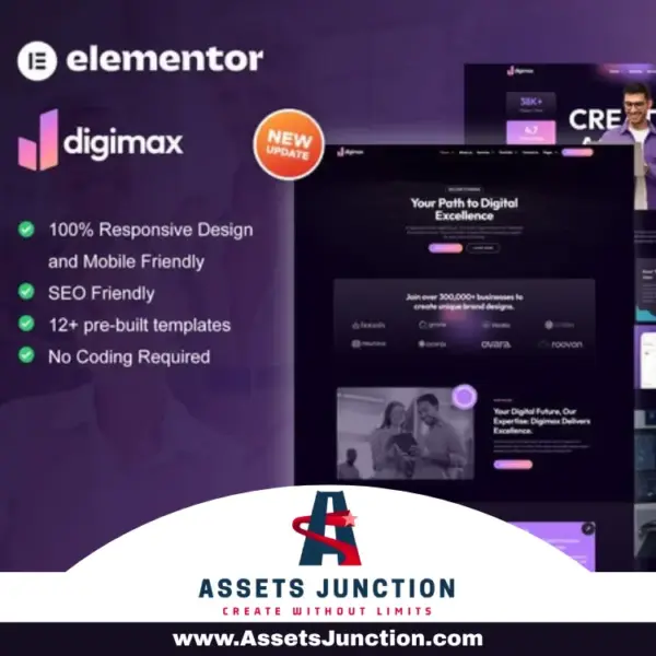 Digimax Elementor Template Kit for digital marketing agency WordPress website