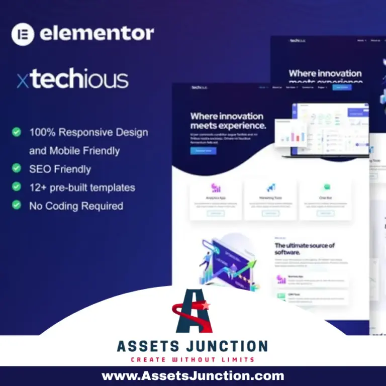 Xtechious Elementor Template Kit for SaaS WordPress website